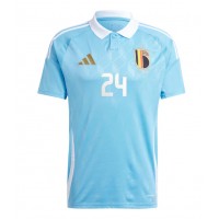 Camisa de Futebol Bélgica Amadou Onana #24 Equipamento Secundário Europeu 2024 Manga Curta